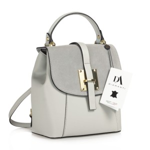 Rucsac tip geanta de dama, din piele naturala, DiAmanti Fausta Gri Deschis Rucsac tip geanta de dama, din piele naturala, DiAmanti Fausta Gri Deschis